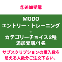 MODO エントリー・トレーニング+カテゴリーチョイス2種 追加受講/1名